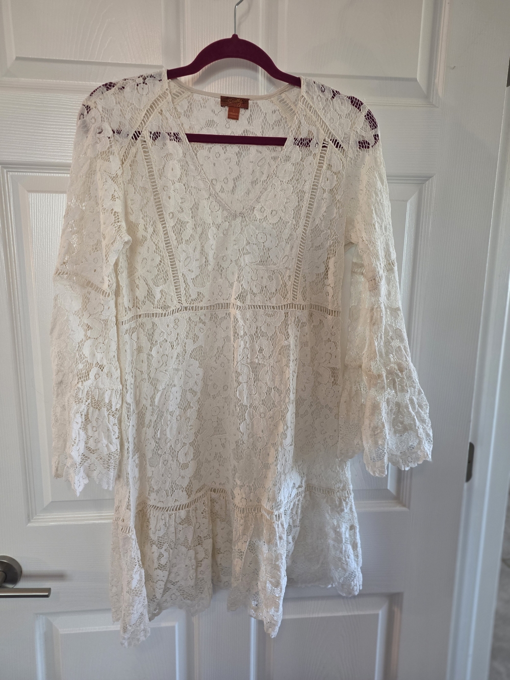 Scully Cream Crochet Lace Mini Dress. No Slip With The Dress
